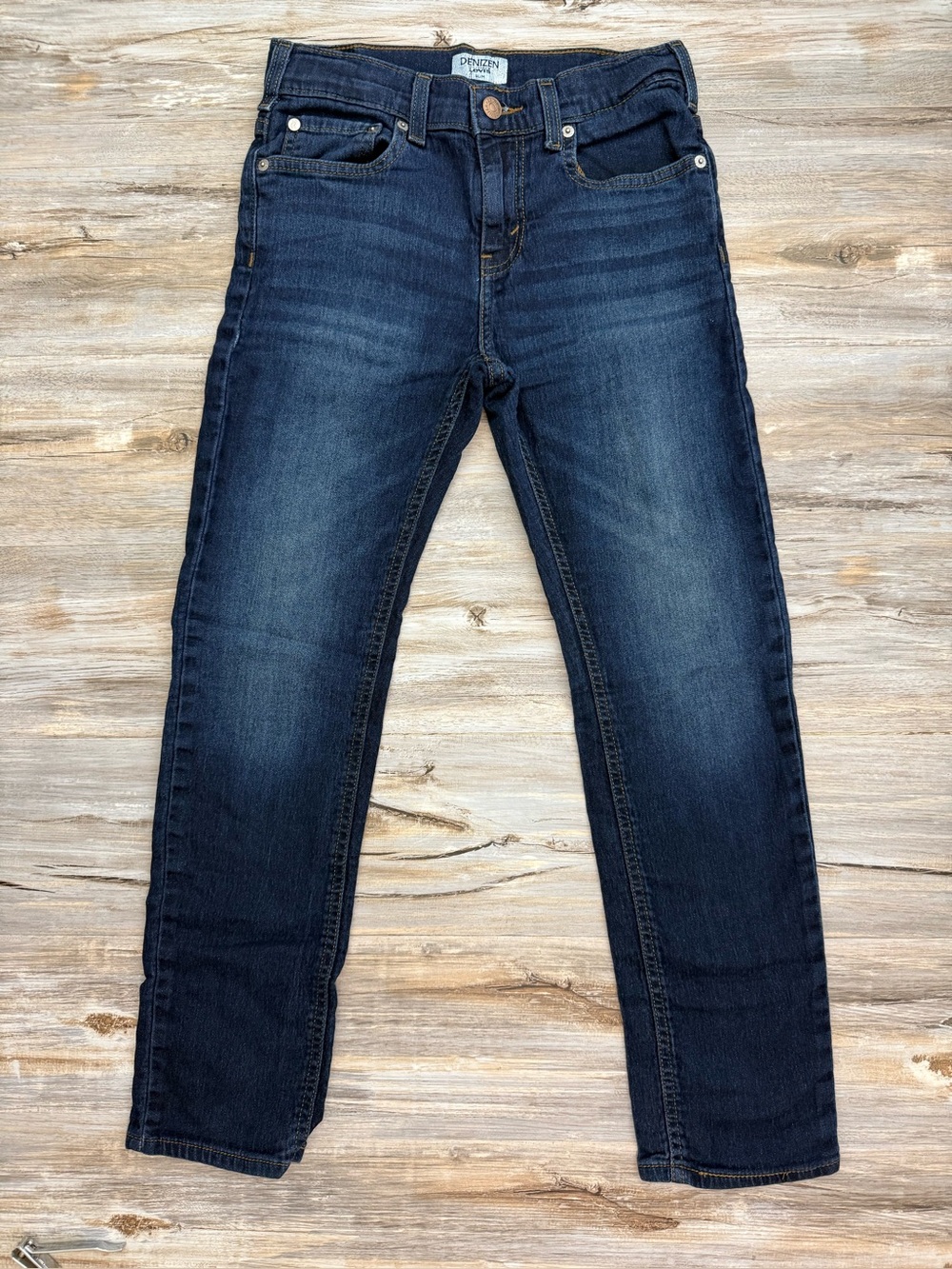 Denizen Levi's Jeans Boys Size 14 Dark Blue Slim Fit Stretch Adjustable Waist
